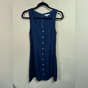 Reformation Women's Navy Lucian Mini Dress Size 2 Heart Button Preppy Party 90's